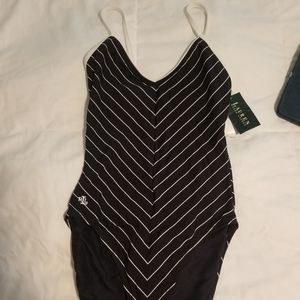 ✨SOLD✨ Black pin stripe one-piece swimsuit